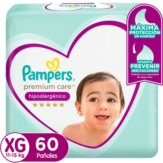 Pañales Desechables Pampers Premium Care Talla XG 60 Un, , large image number 0