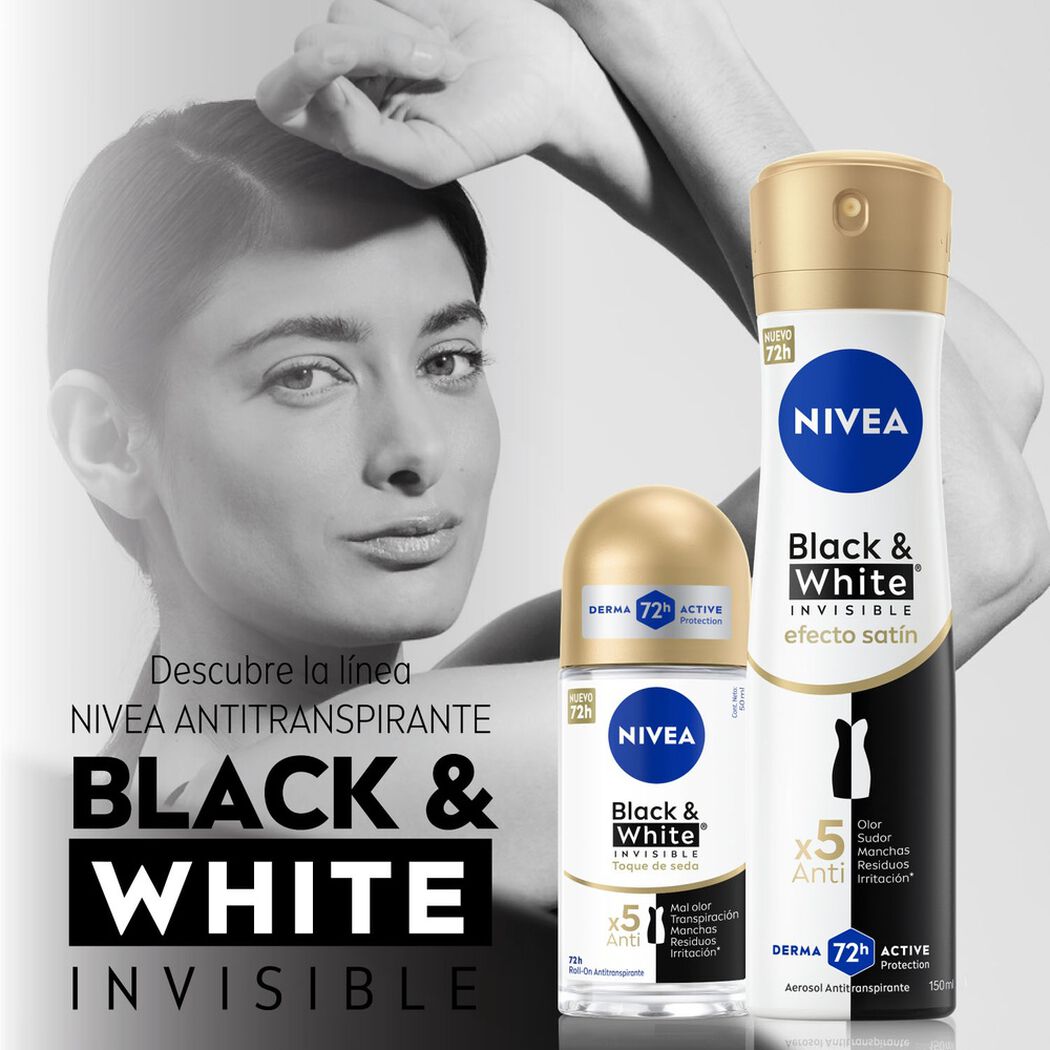 Desodorante Nivea Roll On Black & Whita Invisible Toque Seda 50 mL, , large image number 3