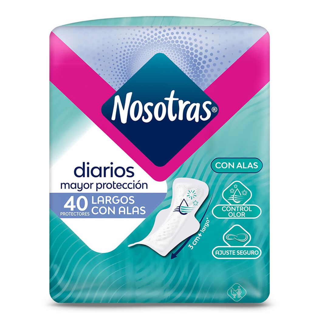 Protector Diario Nosotras Largos con Alas 40 un, , large image number 1