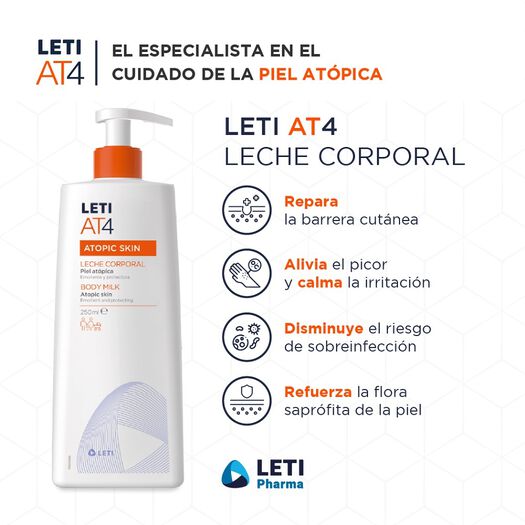 Leti At4 x 250 mL Leche Corporal Emoliente Y Protectora, , large image number 1