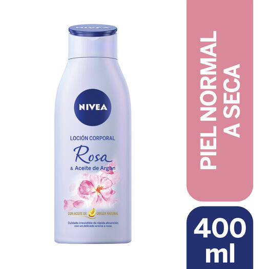 LOCIÓN CORPORAL NIVEA ROSA & ACEITE DE ARGÁN 400ML, , large image number 0