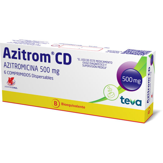 Azitrom 500 mg Caja 6 Comp. Dispersables, , large image number 0