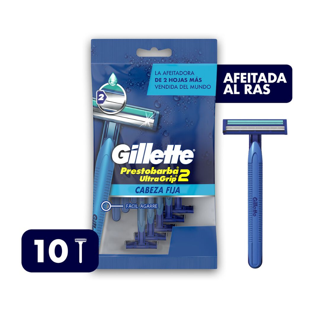 M&aacute;quina de Afeitar Gillette Prestobarba 2 Ultra Grip 10 un, , large image number 0