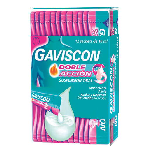 Gaviscon Suspensión Oral Sachet Doble Acción 10 ml x 12, , large image number 0