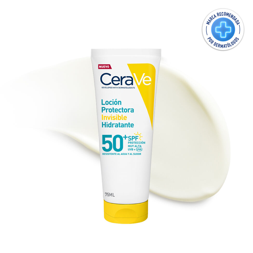 Protector Solar Cuerpo y Rostro Loci&oacute;n Invisible Hidratante FPS 50+ 75ml CeraVe, , large image number 0