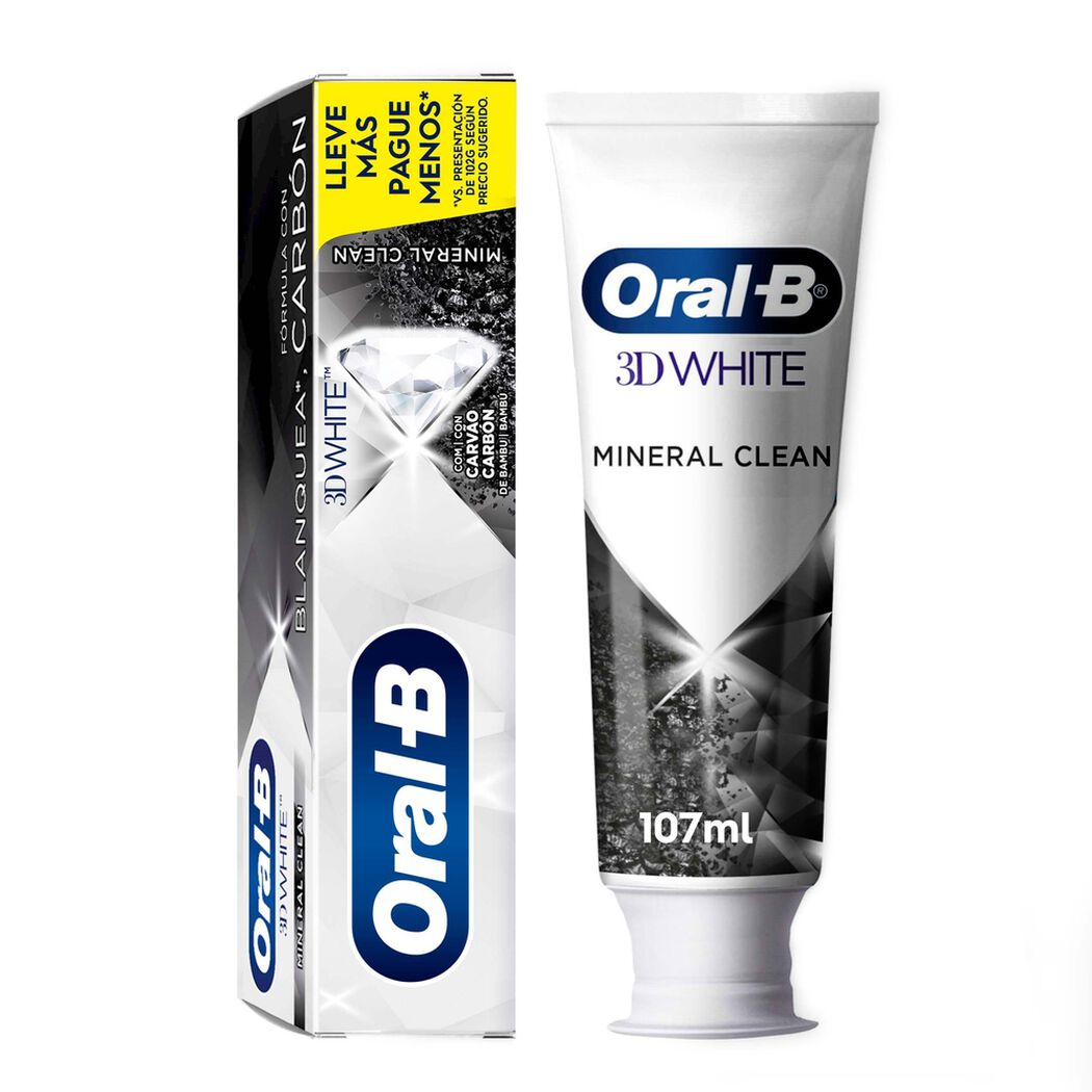 Pasta De Dientes Oral-B Blanqueadora 3d White Mineral Clean 107 Ml / 140 G, , large image number 0