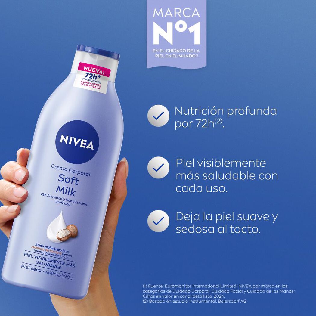 Crema Nivea Body Soft Milk 400 mL, , large image number 1