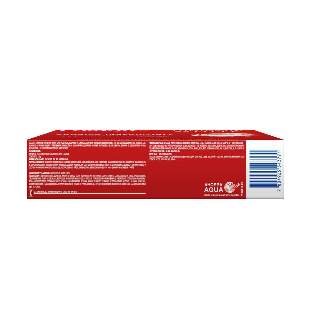 Pasta Dental Colgate Luminous White Brilliant 90 g 3 un, , large image number 2