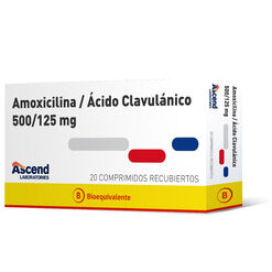 Amoxicilina 500 mg + Acido Clavulanico 125 mg Caja 20 Comp. ASCEND