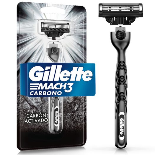 Máquina de Afeitar Gillette Mach3 Carbono con Carbón Activado 1 Un, , large image number 0