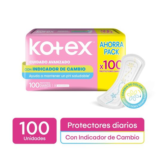 Protector Diario Kotex Indicador Ph 100 Un, , large image number 0