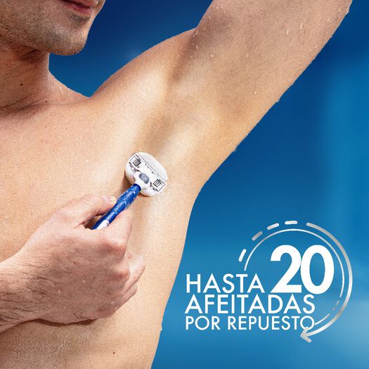 Gillette Mach3 Cuerpo Repuesto Máquina de Afeitar, Humectante 2 Un, , large image number 4