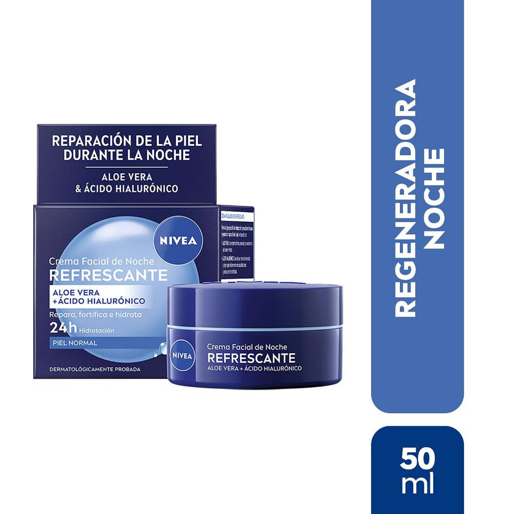 Crema Facial Hidratante Noche Regeneradora Nivea 50 ml, , large image number 0