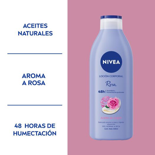 LOCIÓN CORPORAL NIVEA ROSA & ACEITE DE ARGÁN 400ML, , large image number 1