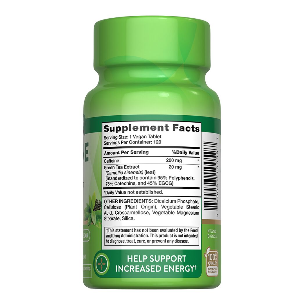 Cafe&iacute;na + Extracto de T&eacute; Verde 220mg 120 Tabletas, , large image number 4