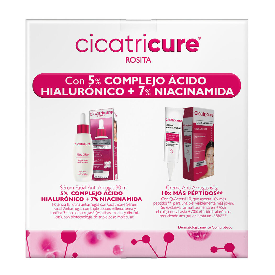 Pack Cicatricure Rosita Sérum Antiarrugas 30mL + Crema Antiedad 30Gr, , large image number 3
