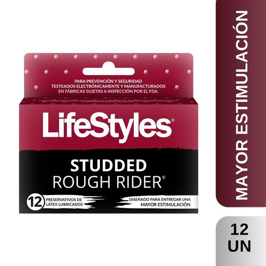 Lifestyles Studded Rough Rider x 12 Unidades, , large image number 0