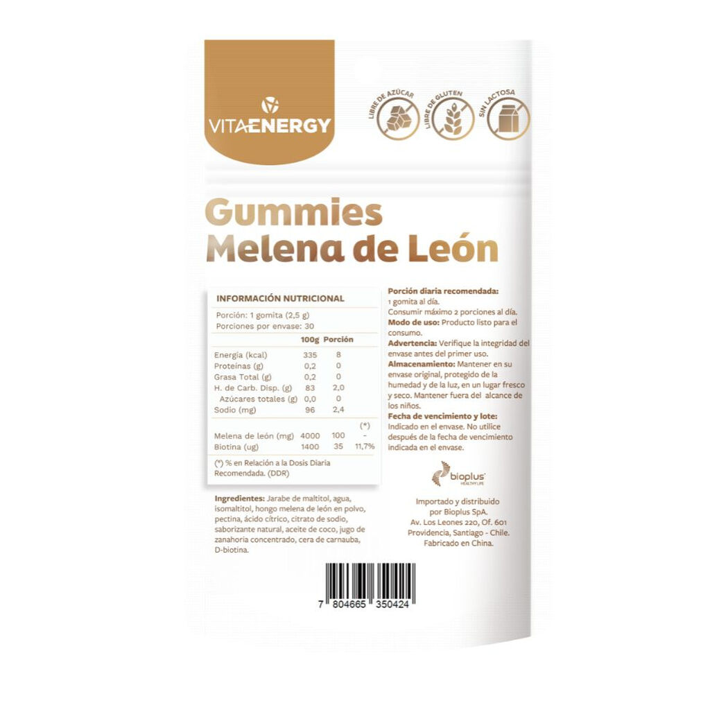 Gomitas VitaEnergy Melena de Le&oacute;n 30 unidades, , large image number 1