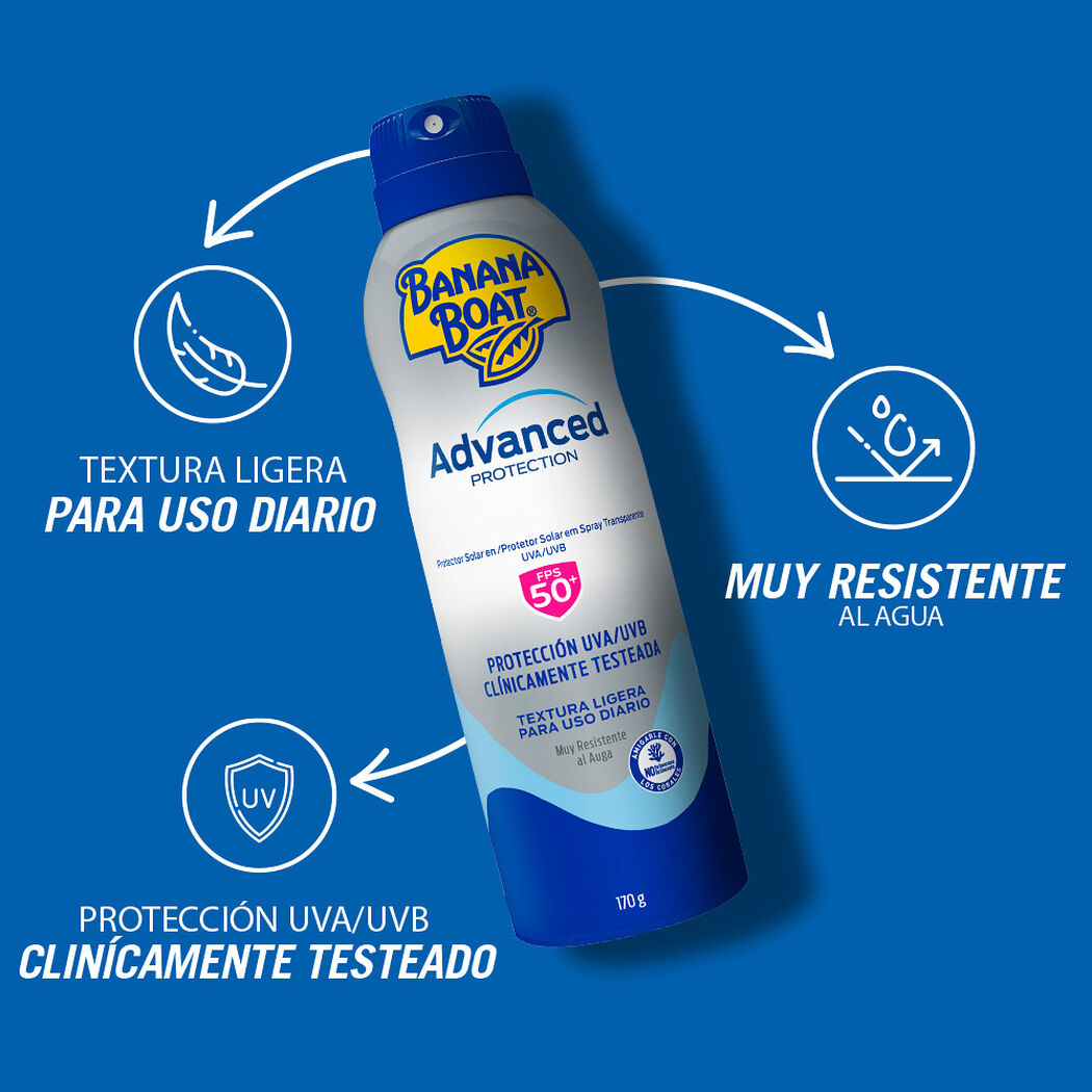 Protector Solar Banana Boat Advance Protection Spray Ligero FPS 50 170 g, , large image number 1