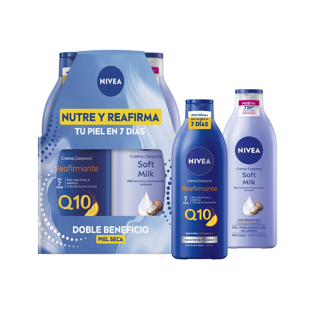 Pack Nivea Soft Milk 400ml + Milk Q10 400 ml D&iacute;a de la madre 2026, , large image number 0