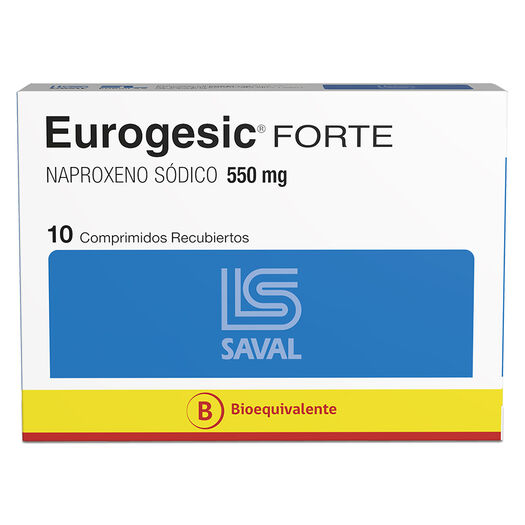 EUROGESIC FORTE Naproxeno Sódico 550 mg 10 comprimidos, , large image number 0
