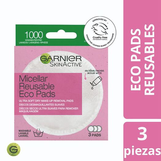 Ecopads Garnier Discos Desmaquillantes Reutilizables 3 Un, , large image number 0