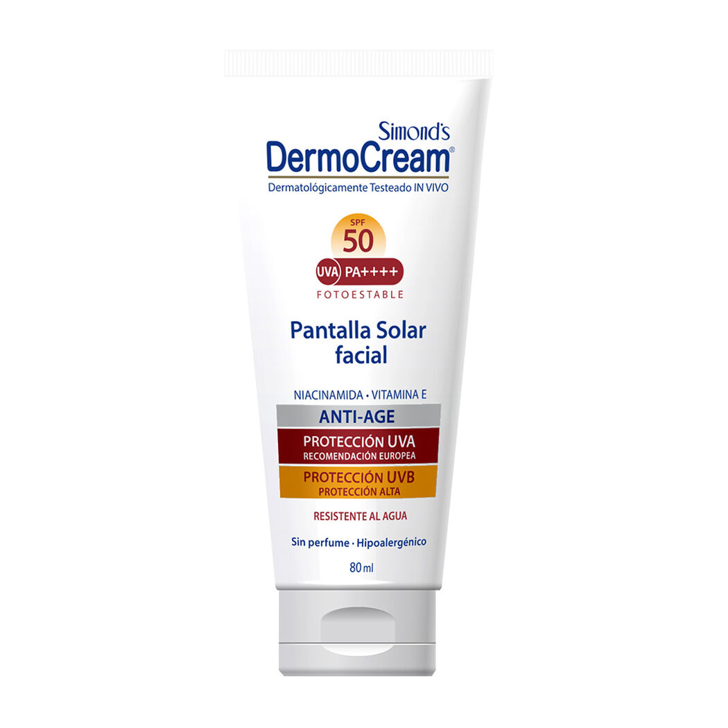 Protector Solar Dermocream Facial Antiedad Spf50+ 80 mL, , large image number 0