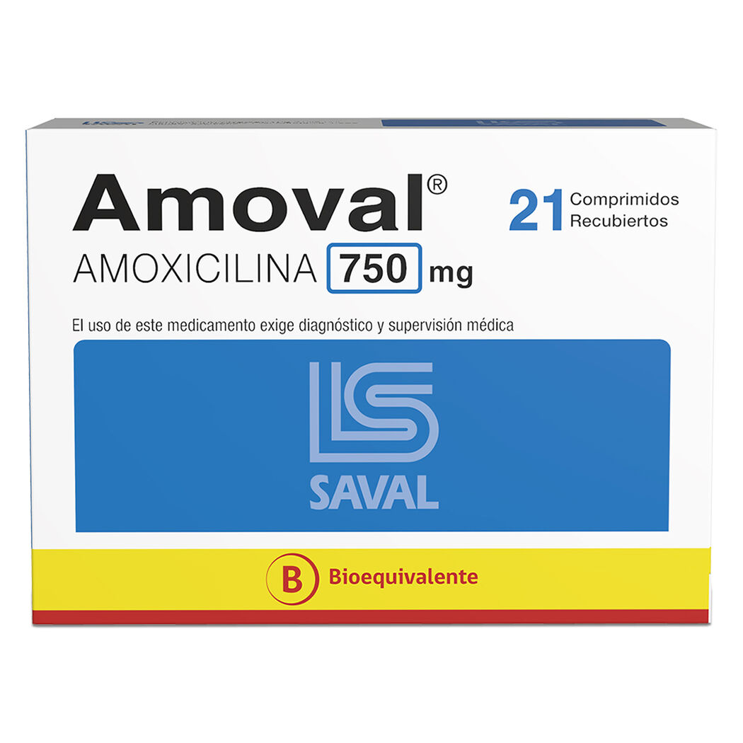 AMOVAL Amoxicilina 750 mg 21 comprimidos, , large image number 1