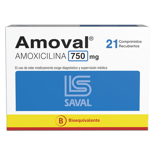 AMOVAL Amoxicilina 750 mg 21 comprimidos, , large image number 1