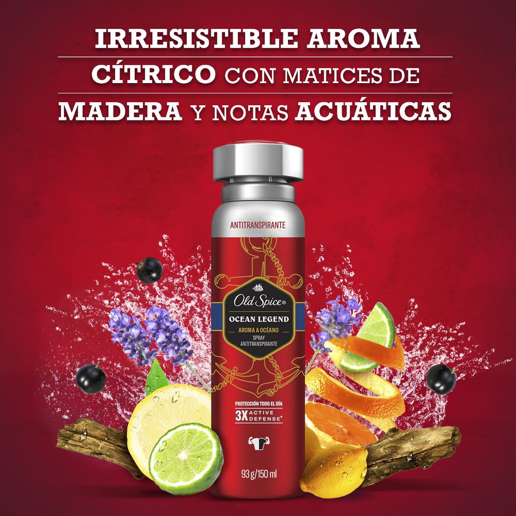 Antitranspirante Old Spice en Spray Ocean Legend 93 g, , large image number 2
