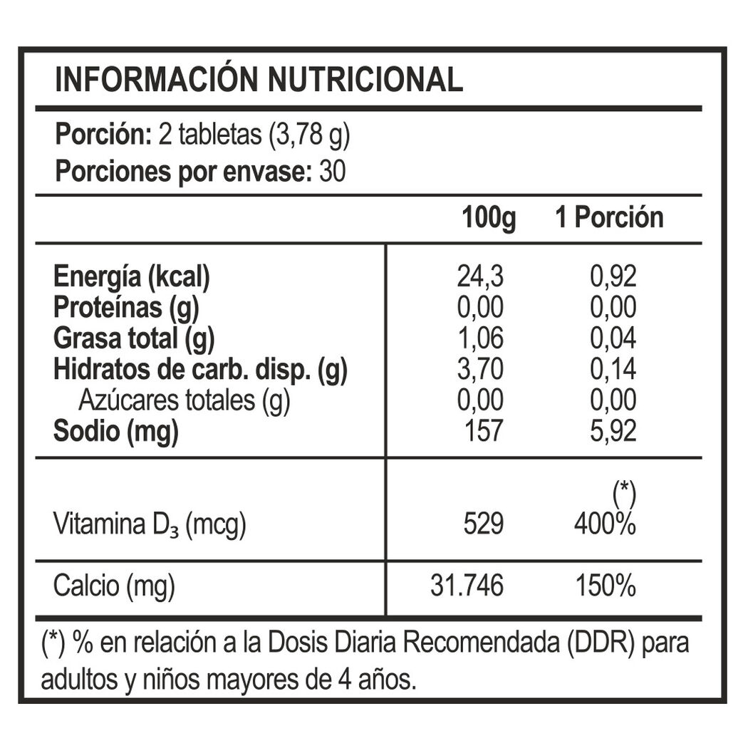 Vitaday Calcio + D 600Mg/400Ui 60 Tabletas, , large image number 1