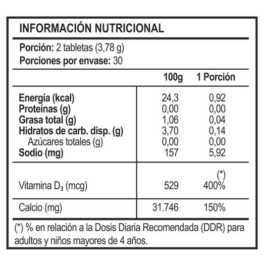 Vitaday Calcio + D 600Mg/400Ui 60 Tabletas, , large image number 1