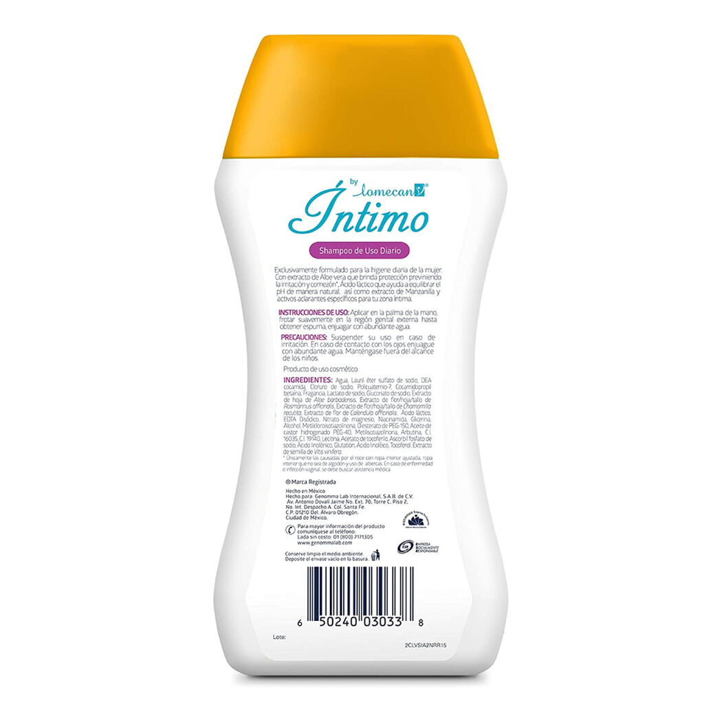 Shampoo Íntimo Lomecan V Aclarante 200 Ml, , large image number 1