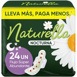 Toallas Higiénicas Naturella Nocturna, 24 Unidades