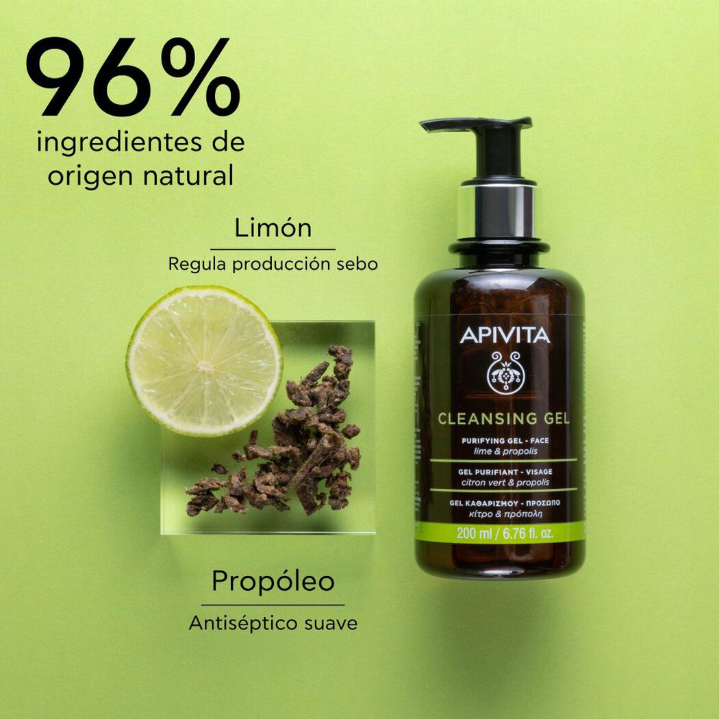 Gel Apivita Facial Limpiador 200 mL, , large image number 2
