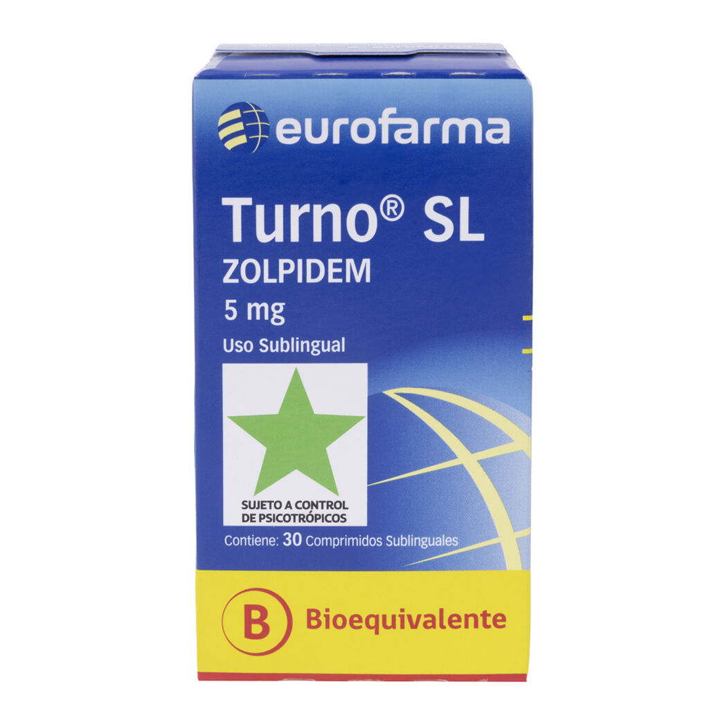 Turno SL Zolpidem 5mg 30 Comprimidos Sublinguales, , large image number 0