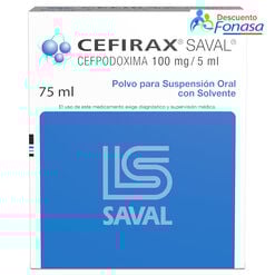 Cefirax 100 mg/5 mL x 75 mL Polvo Para Suspensión Oral Con Solvente