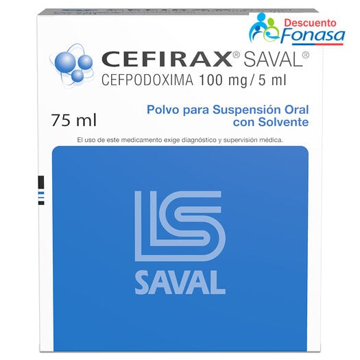 Cefirax 100 mg/5 mL x 75 mL Polvo Para Suspensión Oral Con Solvente, , large image number 0