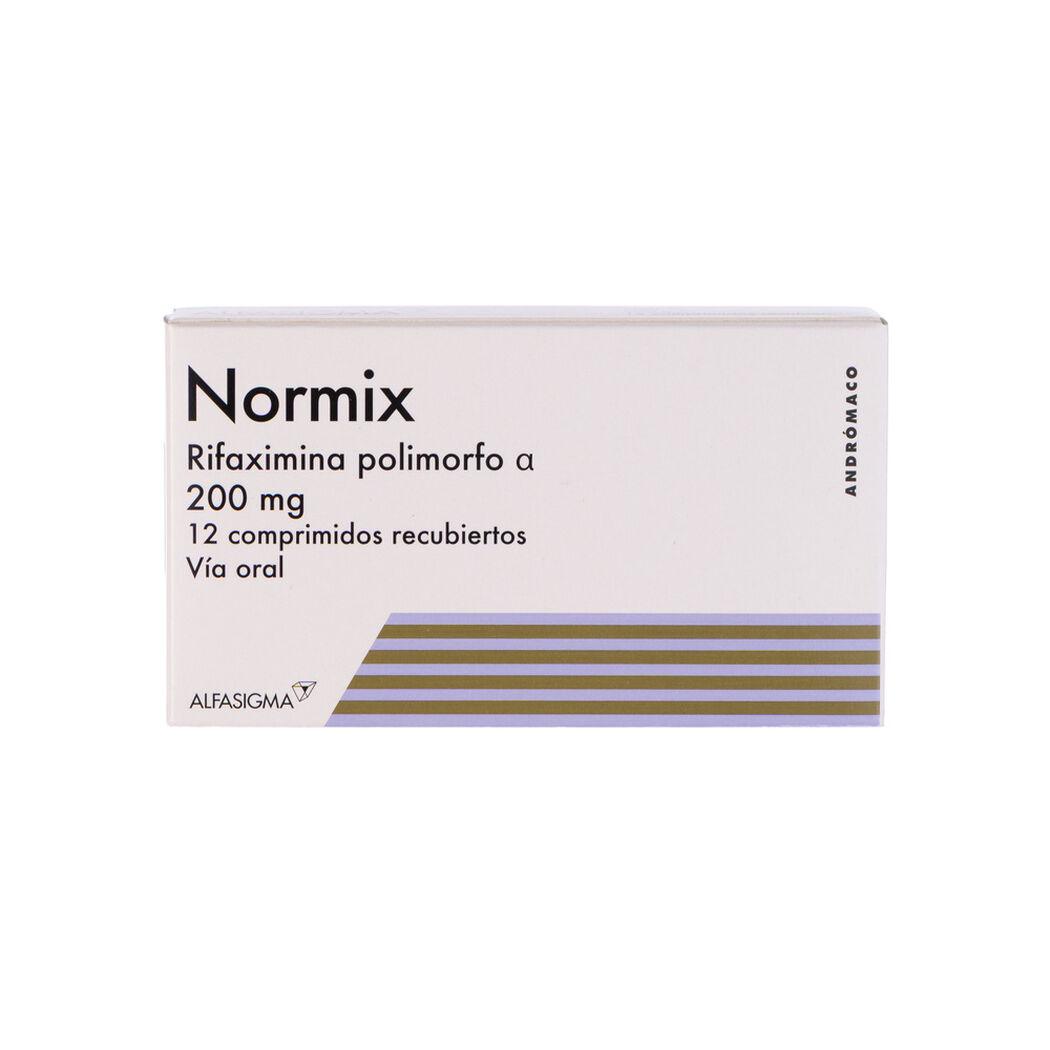 Normix 200 mg x 12 Comprimidos Recubiertos, , large image number 0