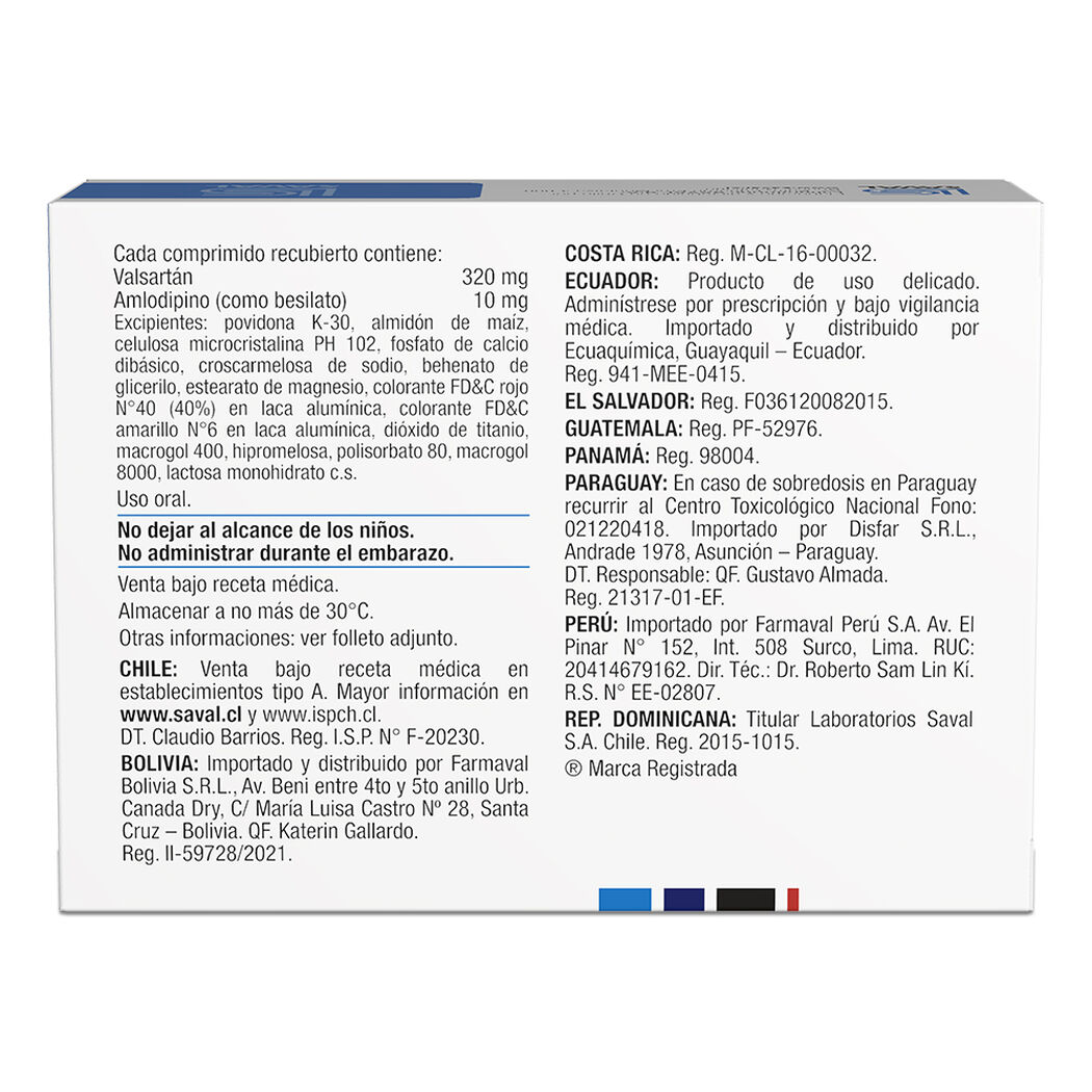 Valaxam 320 mg /10 mg x 30 Comprimidos Recubiertos, , large image number 1