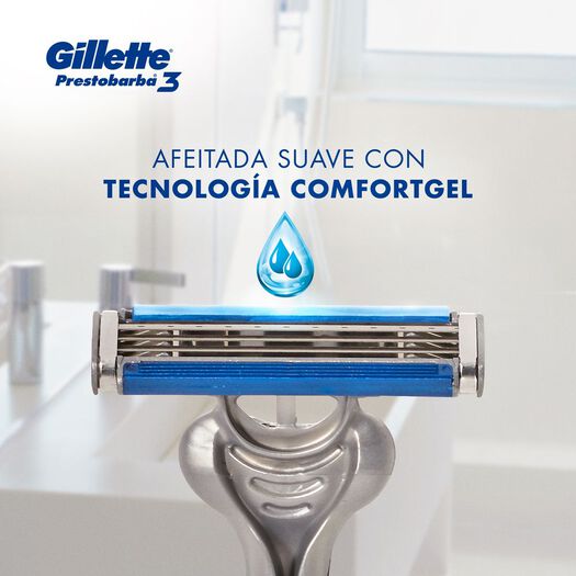 Máquina De Afeitar Desechable Gillette Prestobarba3 Con Afeitadas Suaves, 2 Unidades, , large image number 2