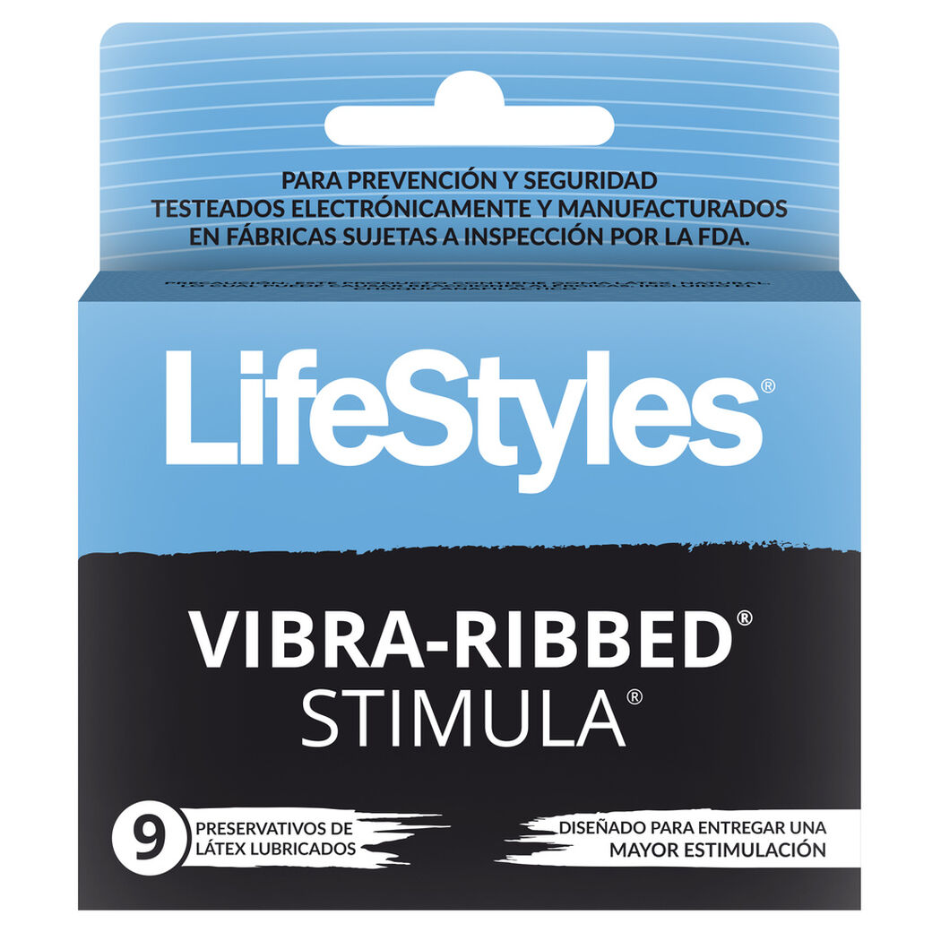 Preservativos Lifestyles Vibra Ribbed Stimula 9 Unidades, , large image number 0