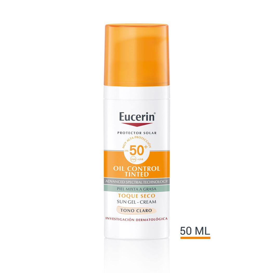Protector Solar Eucerin Oil Control Tinted Facial Tono Claro Fps50+ 50 mL, , large image number 0