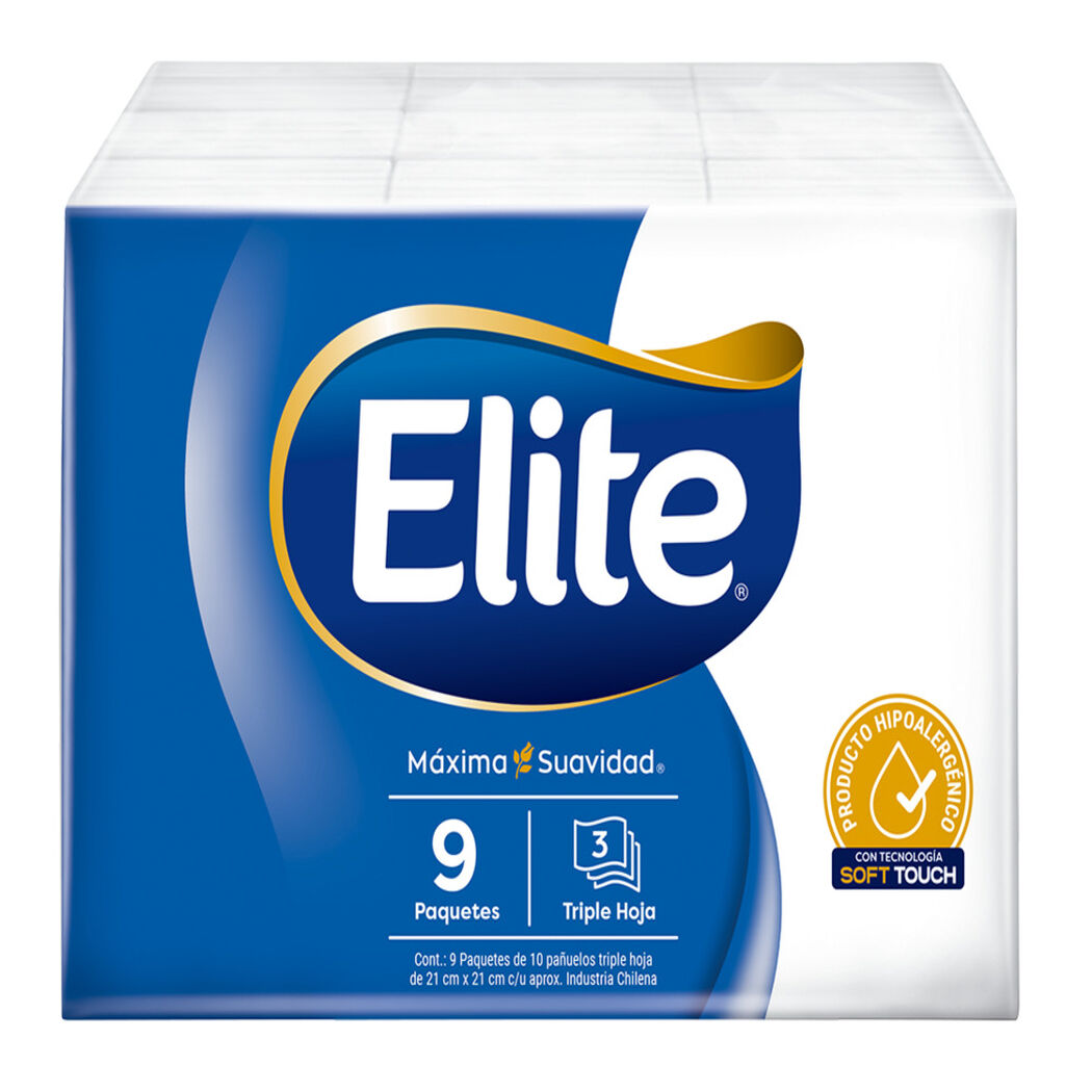 Elite Pañuelo Desechable Con Aloe Vera x 9 Unidades, , large image number 1