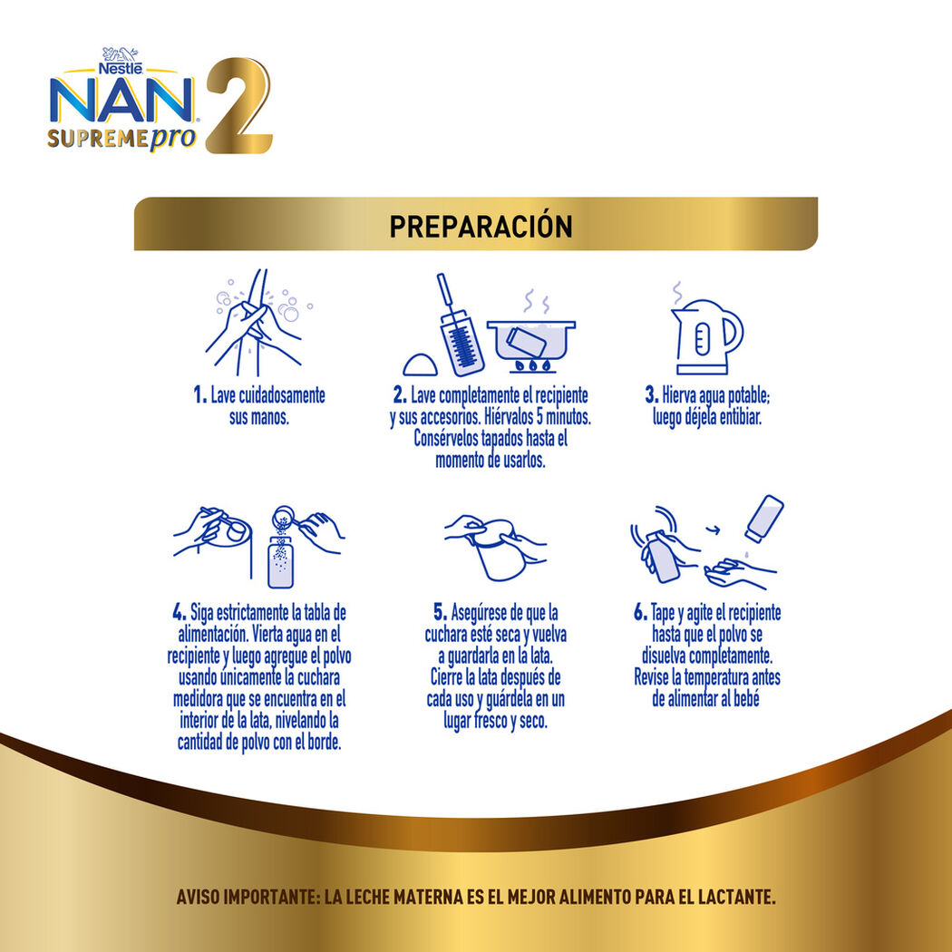 F&oacute;rmula Infantil Nan Supreme Etapa 2 800 g, , large image number 2