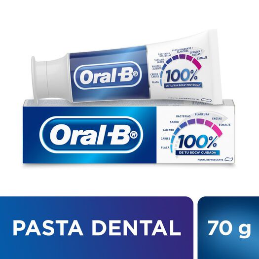 Oral-B Pasta Dental 100% Boca Protegida 70 g, , large image number 0