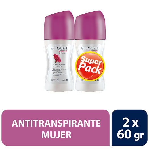 Etiquet Pack Antitranspirante Woman Roll - On Floral 60 g x 1 Pack, , large image number 0