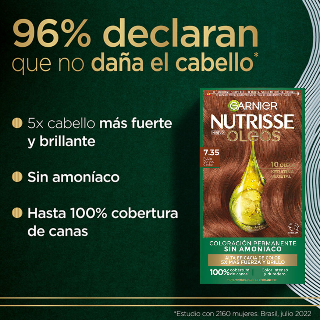 Tintura Nutrisse Oleos 7.35 Rubio Dorado Caoba 1 un, , large image number 3