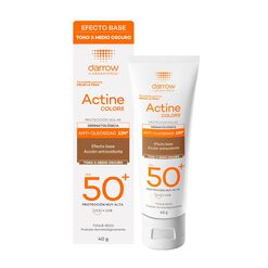 Protector Solar Darrow Actine Colors Medio Oscuro Toque Seco FPS 50+ 40 mL