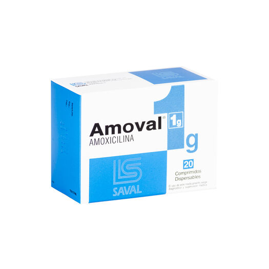 Amoval 1 g x 20 Comprimidos Dispersables, , large image number 0